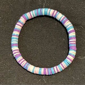 Multicolor clay bead bracelet.